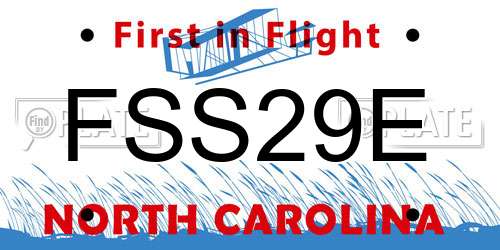 FSS29E North Carolina License Plate