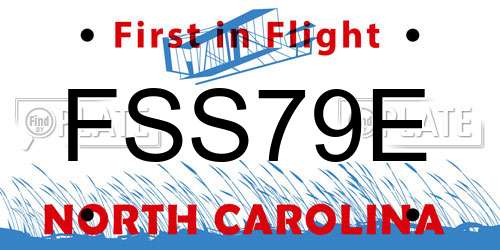 FSS79E North Carolina License Plate