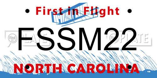 FSSM22 North Carolina License Plate