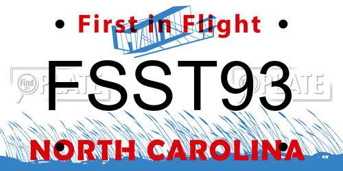 FSST93 North Carolina License Plate