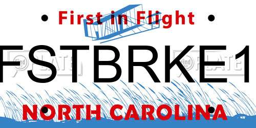 FSTBRKE1 North Carolina License Plate