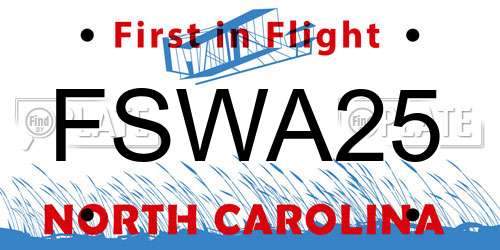 FSWA25 North Carolina License Plate
