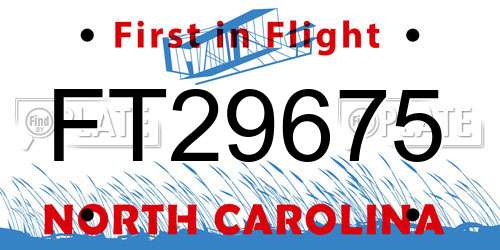 FT29675 North Carolina License Plate
