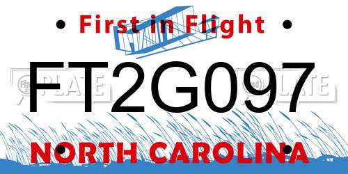 FT2G097 North Carolina License Plate