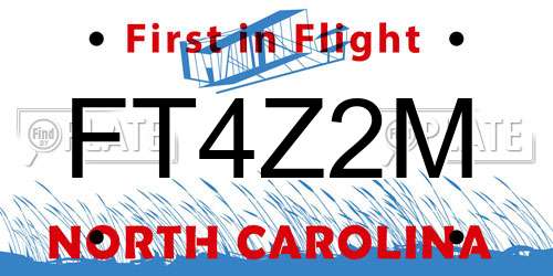 FT4Z2M North Carolina License Plate
