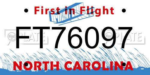 FT76097 North Carolina License Plate