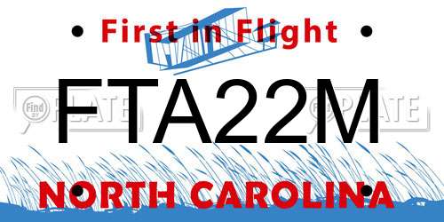 FTA22M North Carolina License Plate