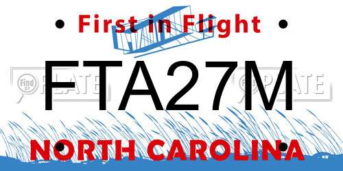 FTA27M North Carolina License Plate