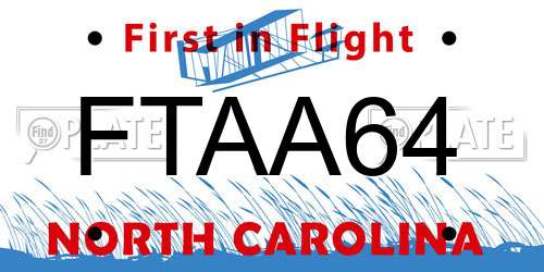 FTAA64 North Carolina License Plate