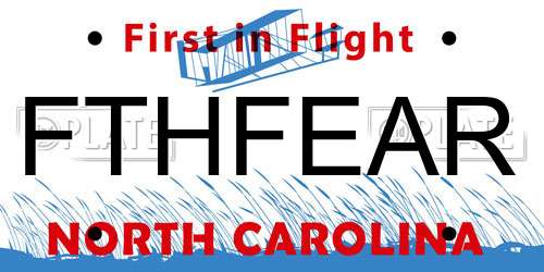 FTHFEAR North Carolina License Plate