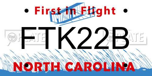 FTK22B North Carolina License Plate