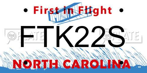 FTK22S North Carolina License Plate