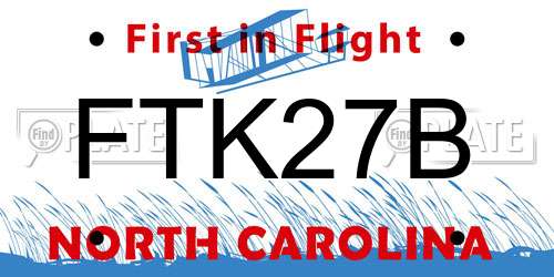FTK27B North Carolina License Plate
