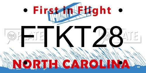 FTKT28 North Carolina License Plate