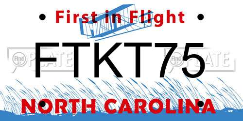 FTKT75 North Carolina License Plate