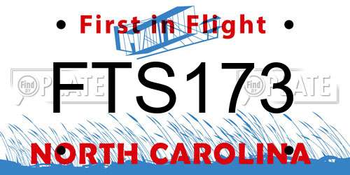 FTS173 North Carolina License Plate