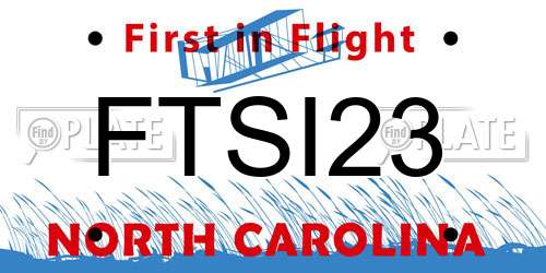 FTSI23 North Carolina License Plate