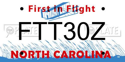 FTT30Z North Carolina License Plate