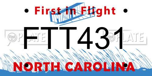 FTT431 North Carolina License Plate