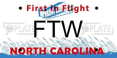 FTW North Carolina License Plate
