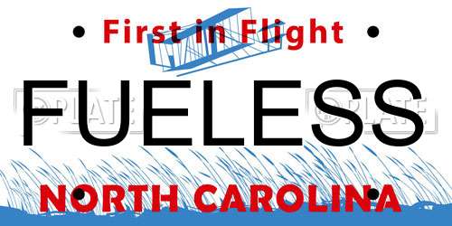 FUELESS North Carolina License Plate