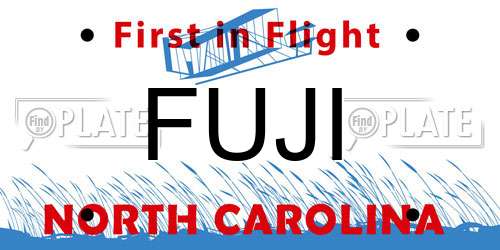 FUJI North Carolina License Plate