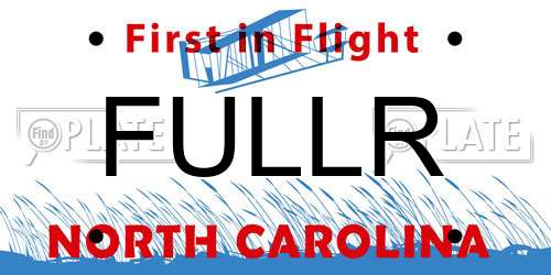 FULLR North Carolina License Plate