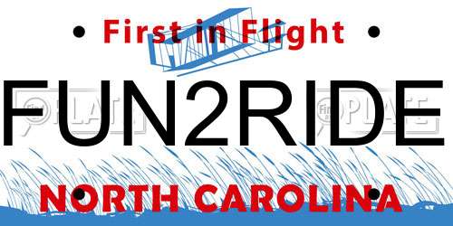 FUN2RIDE North Carolina License Plate