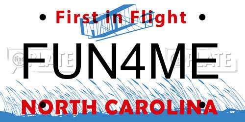 FUN4ME North Carolina License Plate