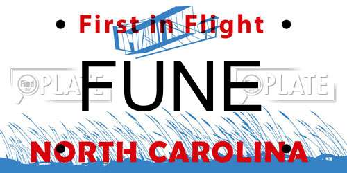 FUNE North Carolina License Plate