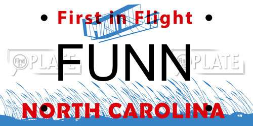 FUNN North Carolina License Plate