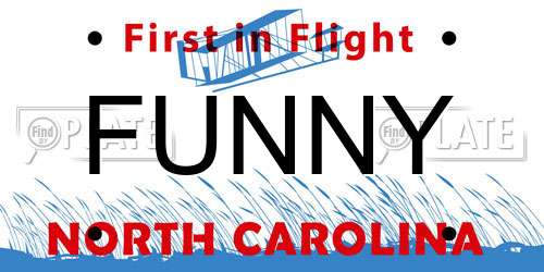 FUNNY North Carolina License Plate