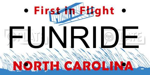 FUNRIDE North Carolina License Plate