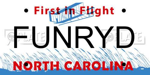 FUNRYD North Carolina License Plate