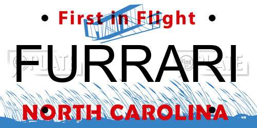 FURRARI North Carolina License Plate