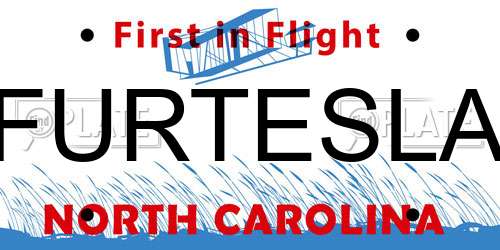 FURTESLA North Carolina License Plate