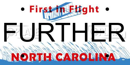 FURTHER North Carolina License Plate