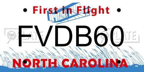FVDB60 North Carolina License Plate