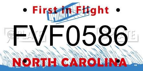 FVF0586 North Carolina License Plate
