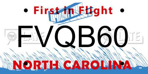 FVQB60 North Carolina License Plate