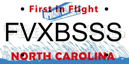 FVXBSSS North Carolina License Plate