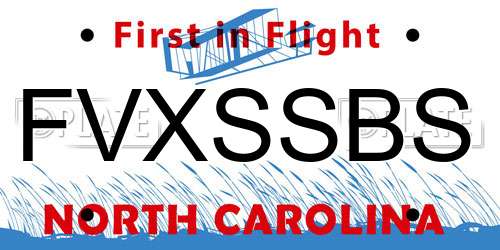 FVXSSBS North Carolina License Plate