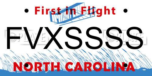 FVXSSSS North Carolina License Plate