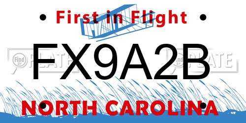 FX9A2B North Carolina License Plate