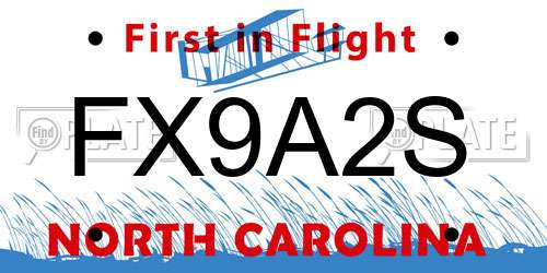FX9A2S North Carolina License Plate