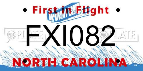 FXI082 North Carolina License Plate