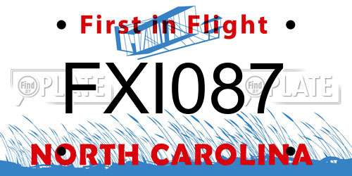 FXI087 North Carolina License Plate