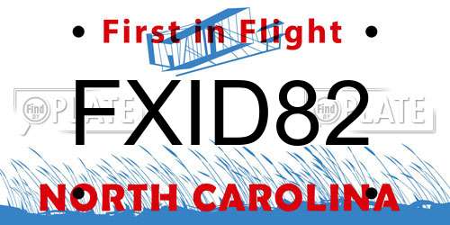 FXID82 North Carolina License Plate