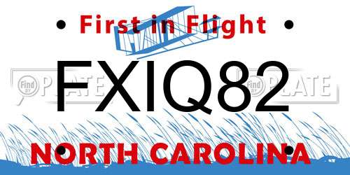 FXIQ82 North Carolina License Plate