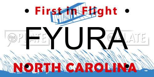 FYURA North Carolina License Plate